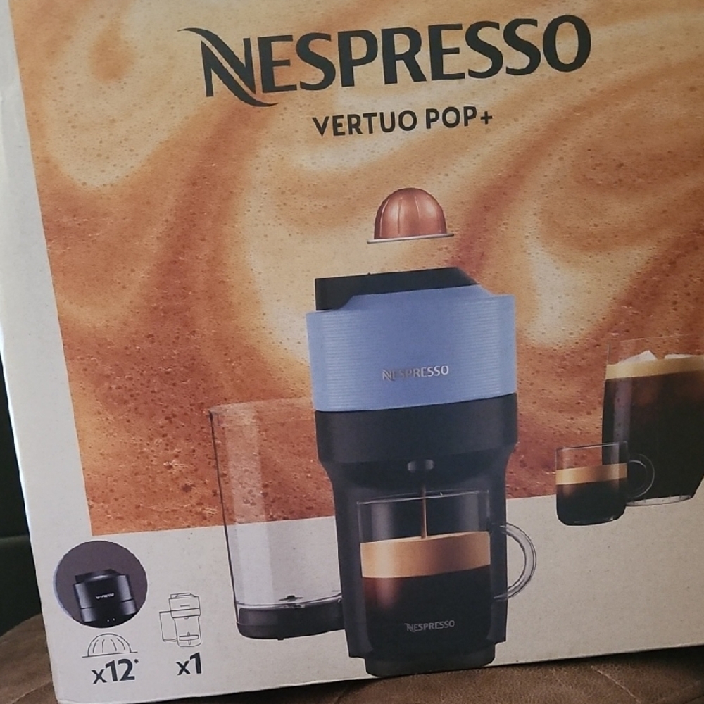 Nespresso Vertuo Pop+ Coffee Maker in Blue and Black - Picture 1 of 1